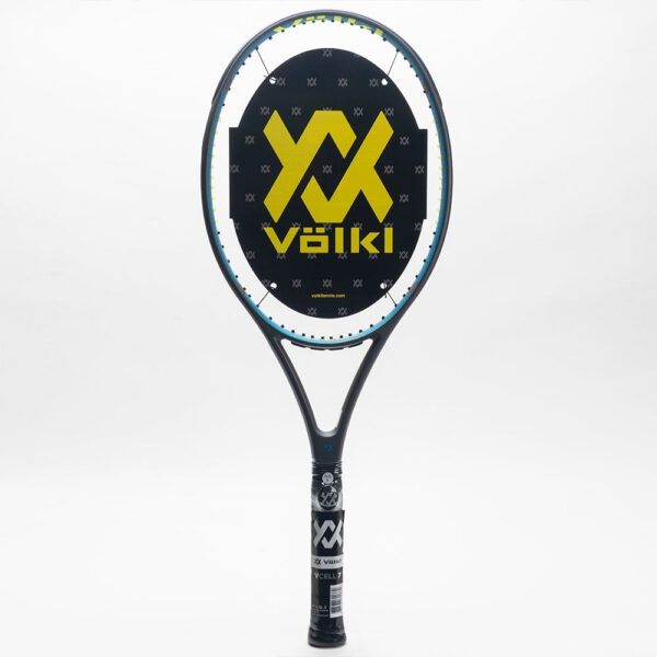 Volkl V-Cell 7 Battleship Grey/Neon Blue/Neon Yellow Tennis Racquets Size 4L - 4 1/2"