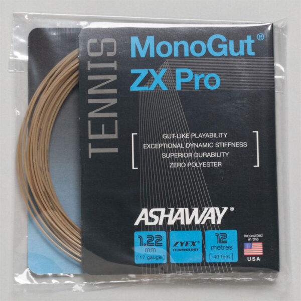 Ashaway MonoGut ZX Pro 17 Tennis String Packages Natural, Size String Package