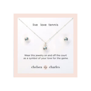 CC Sport Silver Tennis Necklace and Earrings Gift Set for Little Girls & Tweens - Chelsea Charles Jewelry Clubs