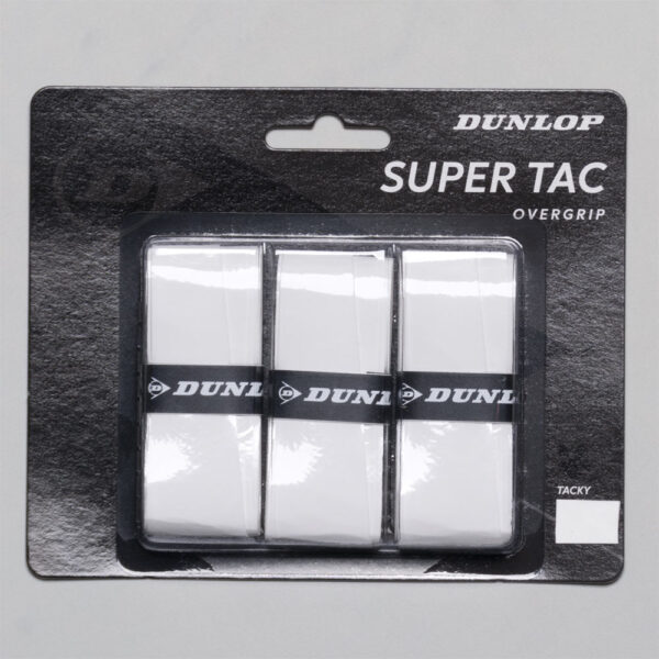 Dunlop Super Tac Overgrip 3 Pack Tennis Overgrips White