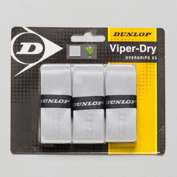 Dunlop Viper Dry Overgrip 3Pk Tennis Overgrips White