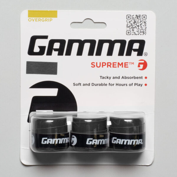 Gamma Supreme Overgrip 3 Pack Tennis Overgrips Black