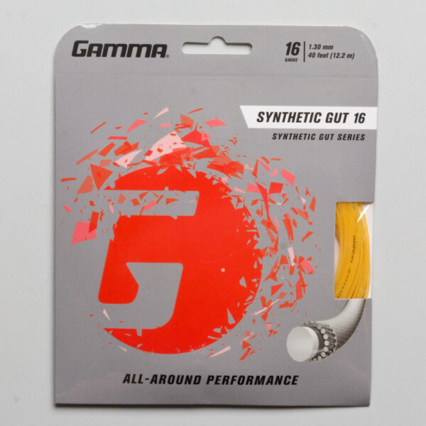 Gamma Synthetic Gut 16 Tennis String Packages Gold, Size String Package