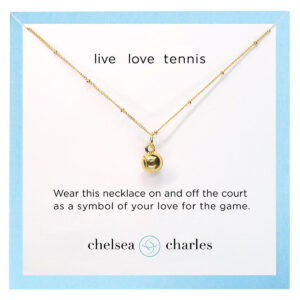 Gold Tennis Charm Necklace - Chelsea Charles Jewelry