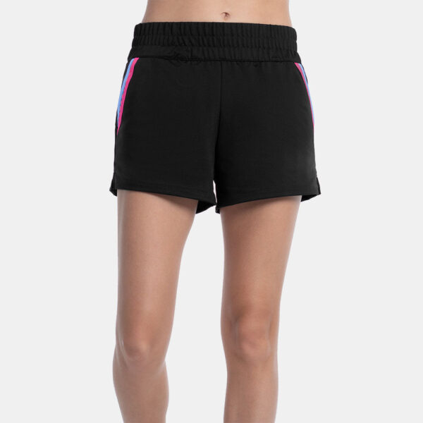 Lucky in Love Throw Back Short Women's Tennis Apparel Black, Size Small