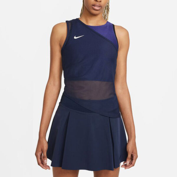 Nike Advantage Slam Tank Summer 2021 Women's Tennis Apparel Obsidian/White, Size Large