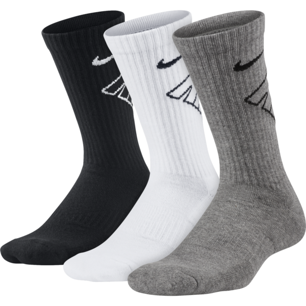 Nike Kids Performance Cushioned Crew Training Socks (3 Pair), Multi Tennis