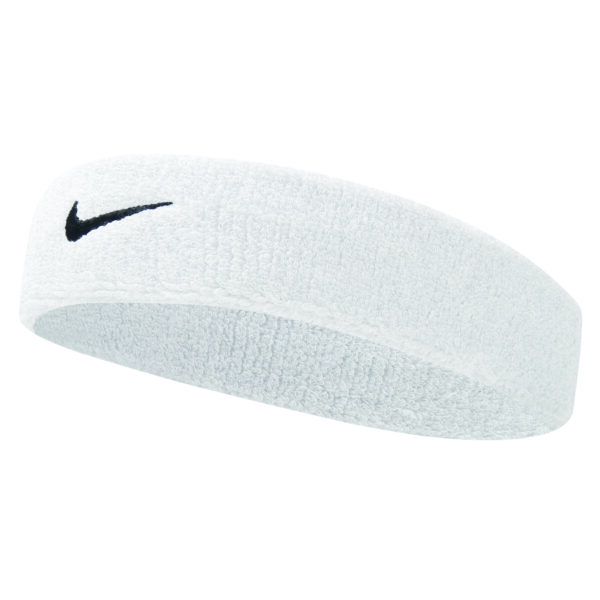 Nike Swoosh Headband, White/Black Tennis