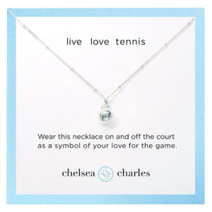 Silver Tennis Charm Necklace - Chelsea Charles Jewelry