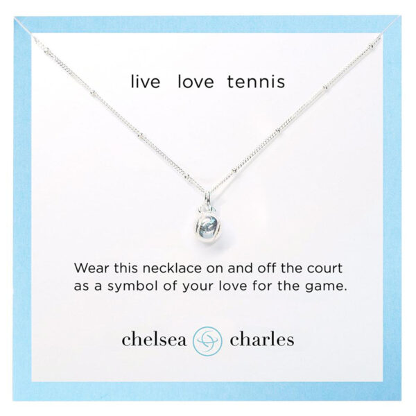 Silver Tennis Charm Necklace - Chelsea Charles Jewelry