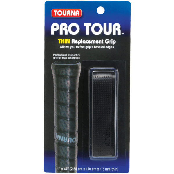 Unique Sports Tourna Pro Tour THIN Replacement Grip - Black Tennis Overgrips