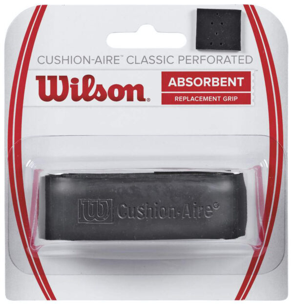 Wilson Cushion-Aire Classic Perforated Replacement Grip - Black Tennis Overgrips