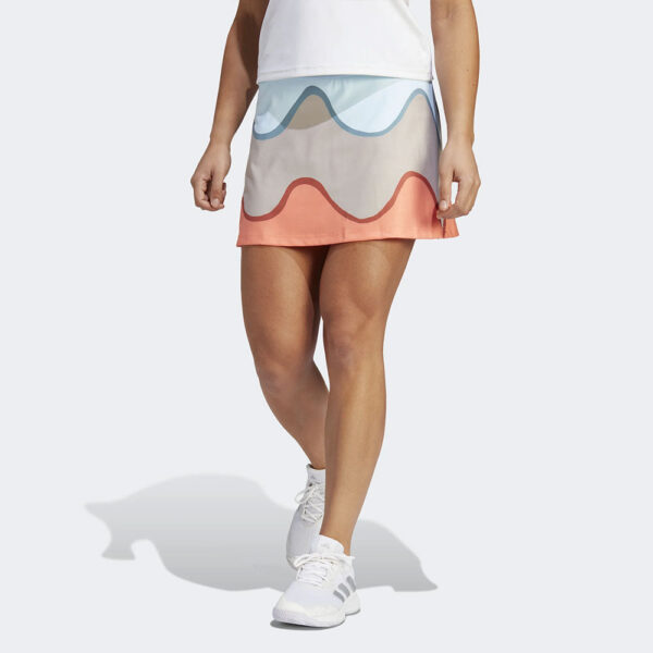 adidas Premium Tennis Skirt 2023 Women's Tennis Apparel Multi Color/Ice Blue, Size Small