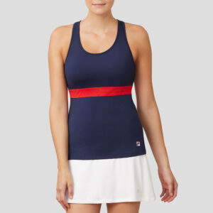 Fila Heritage Fall 2019 Cami Tank Women's Tennis Apparel Navy/Chinese Red, Size XL