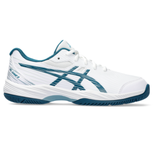 Gel-Game 9 Junior Kids Tennis Shoe, White/Teal, 1 - Asics