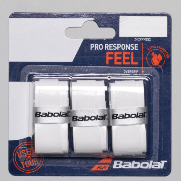 Babolat Pro Response Overgrip 3 Pack Tennis Overgrips White