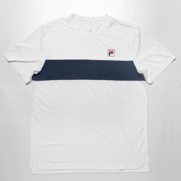 Fila Essentials Short Sleeve Crew Men's Tennis Apparel White/Navy, Size XL