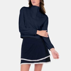 Lucky In Love Mock Pullover Women's Tennis Apparel Midnight, Size Large