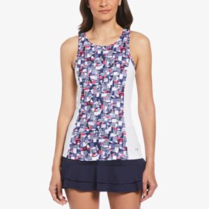 Ace Print Tennis Tank Top, Blue - Grand Slam Sleeveless Top