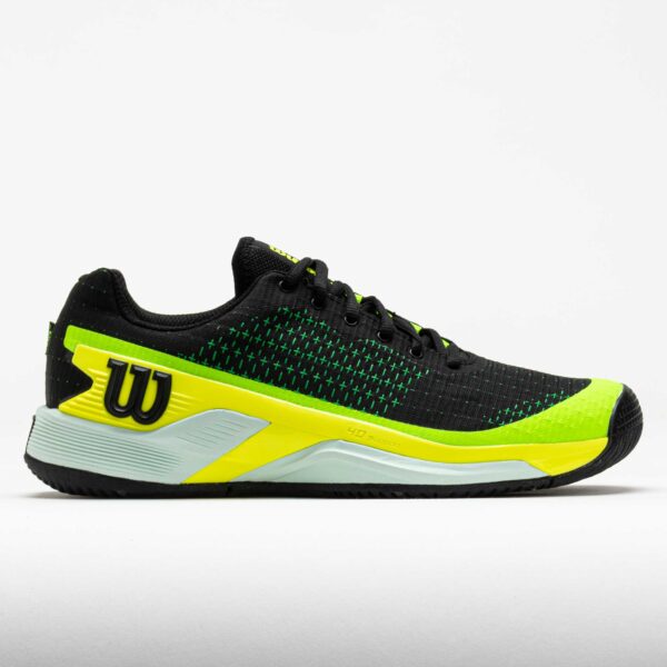 Wilson Rush Pro Extra Duty Men's Tennis Shoes Black/Safety Yellow/Gecko Green Size 10.5 Width D - Medium