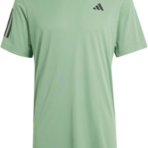 Adidas Men's Club-3 Stripe Tennis Tee (Preloved Green)