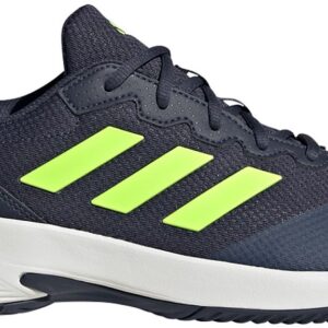 Adidas Men's GameCourt 2 Tennis Shoes (Shadow Navy/Lucid Lemon/Core White)