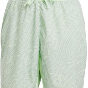 Adidas Men's Heat.RDY Pro Printed Ergo Tennis Shorts 7 Inch (Semi Green Spark/Silver Green)