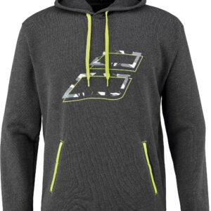 Babolat Men's Aero Hooded Tennis Training Sweatshirt (Heather Black/Yellow)