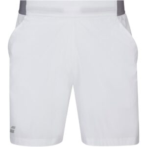 Babolat Men's Compete Tennis Shorts w/ 7 Inch Inseam & Performance Polyester (White/White)