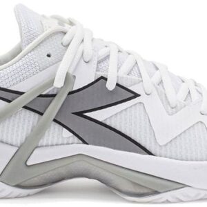 Diadora Men's B.Icon 2 All Ground Tennis Shoes (White/Silver)