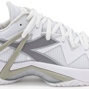 Diadora Women's B.Icon 2 All Ground Tennis Shoes (White/Silver)