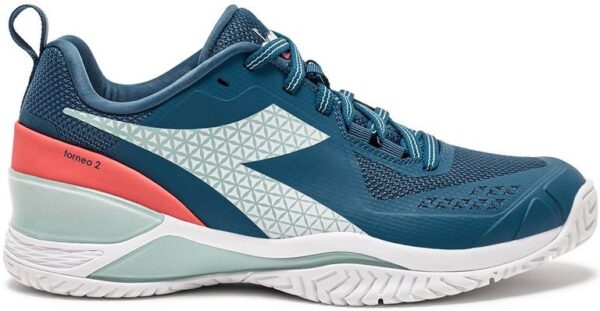 Diadora Women's Blushield Torneo 2 All Ground Tennis Shoes (Legion Blue/White/Surf Spray)