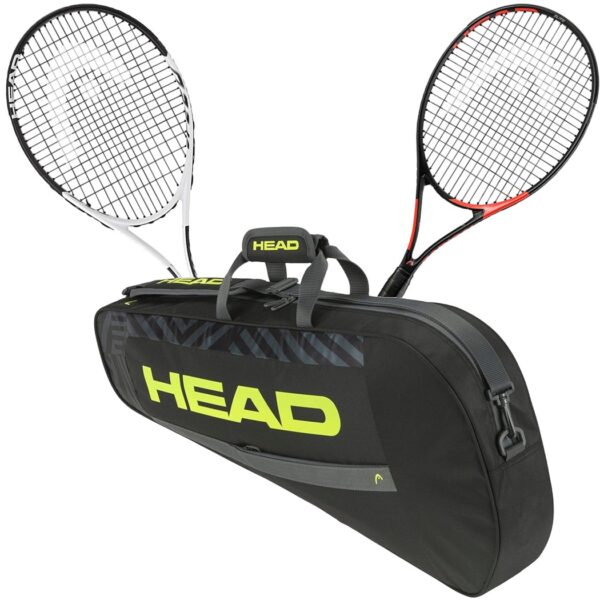 Head Geo Speed + Ti. Radical Elite Tennis Racquet Doubles Bundle w a Head Base Tennis Racquet Bag