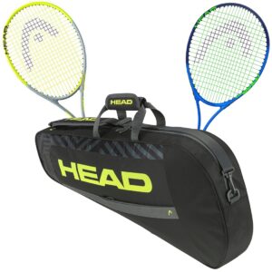 Head Nano Titanium Tour Pro + Ti. Conquest Tennis Racquet Doubles Bundle w a Head Base Tennis Racquet Bag