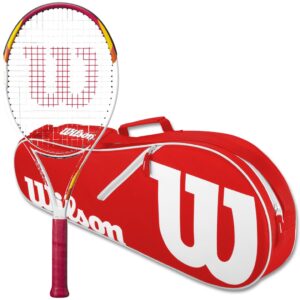 Wilson Six One Tennis Racquet Bundled w an Advantage II Tennis Bag (Red)