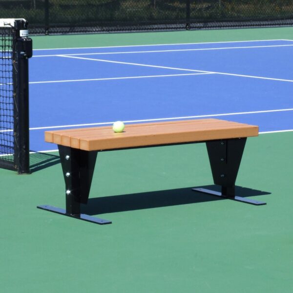 SunTrends 4 ft Flat Tennis Court Bench (Black)