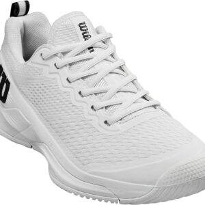 Wilson Men's Rush Pro 4.5 Wide Tennis Shoes (White/White/Black)