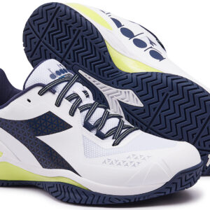 Diadora Men's Blushield Torneo 2 All Ground Tennis Shoes (White/Pageant Blue)