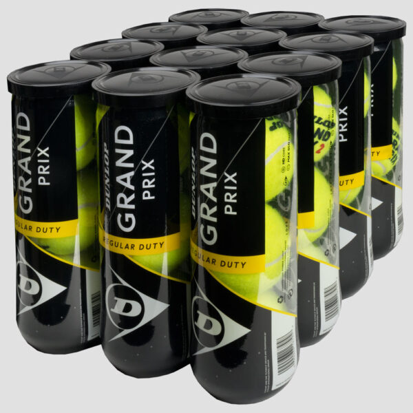 Dunlop Grand Prix Regular Duty 12 Cans Tennis Balls