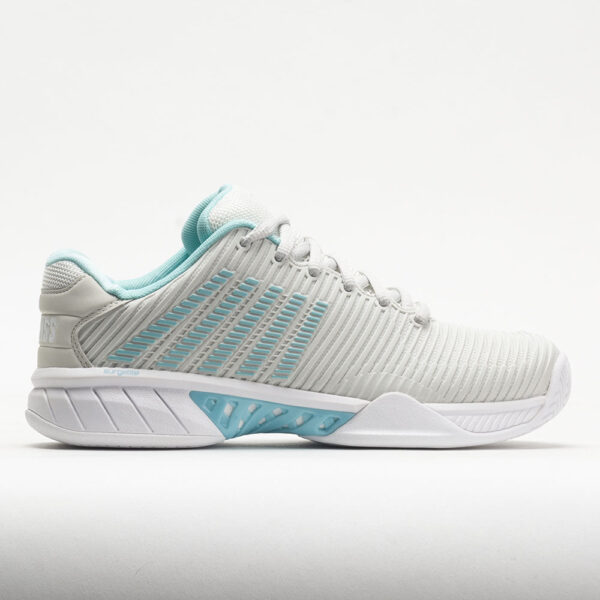 K-Swiss Hypercourt Express 2 Women's Tennis Shoes Vaporous Gray/White/Blue Glow Size 8 Width D - Wide