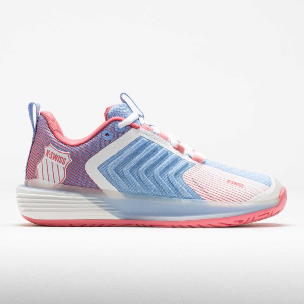K-Swiss Ultrashot 3 Women's Tennis Shoes Bright White/Open Air/Strawberry Ice Size 7.5 Width B - Medium