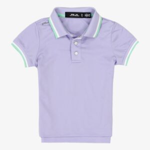 RLX Girls Val Tour Pique Short Sleeve Polo Shirt, Light Purple, M
