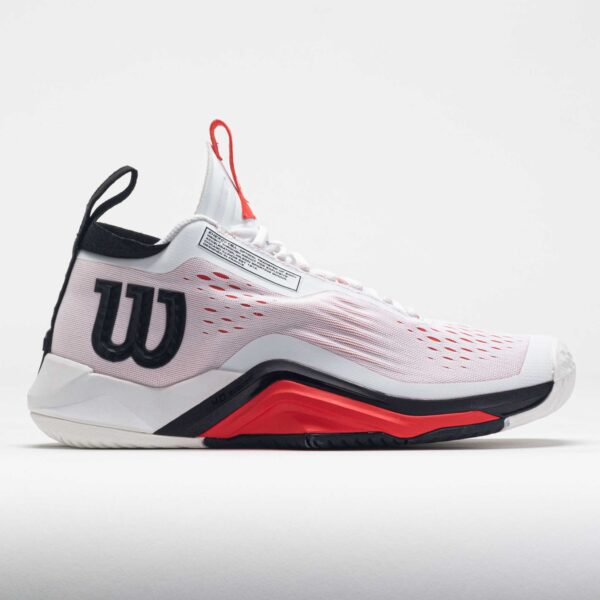 Wilson Rush Pro Tour Mid Men's Tennis Shoes White/Black/Red Size 7.5 Width D - Medium