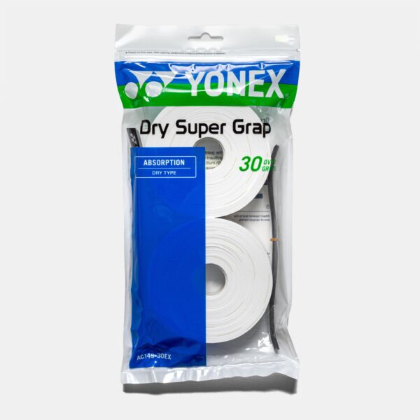 Yonex Dry Super Grap 30 Pack Tennis Overgrips White