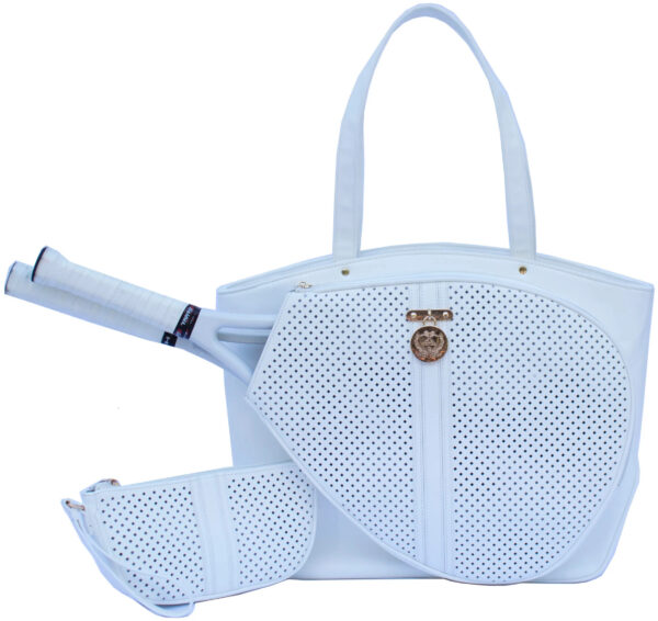 Court Couture Cassanova Perforated Tennis & Pickleball Bag (White)