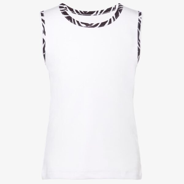 Fila Trim Girls' Tennis Tank Top, White/Black