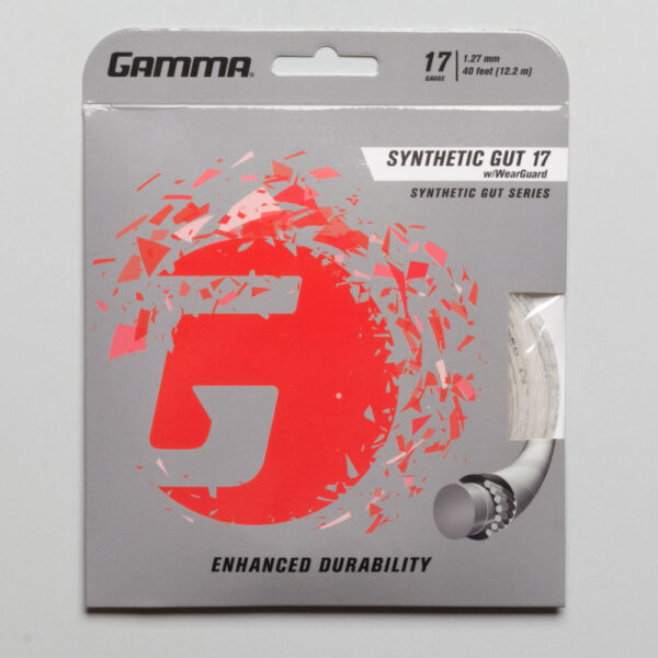 Gamma Synthetic Gut 17 Wearguard Tennis String Packages White, Size String Package