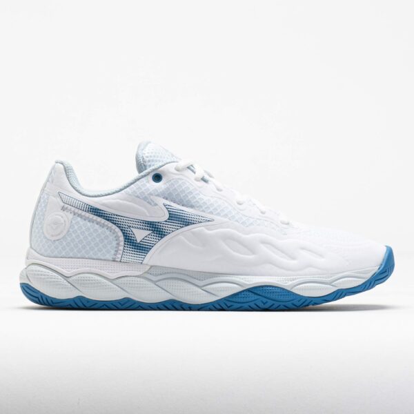 Mizuno Wave Enforce Court AC Women's Tennis Shoes White/Parisian Blue Size 8.5 Width B - Medium