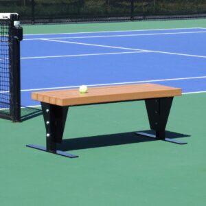 SunTrends 8 ft Flat Tennis Court Bench (Black)