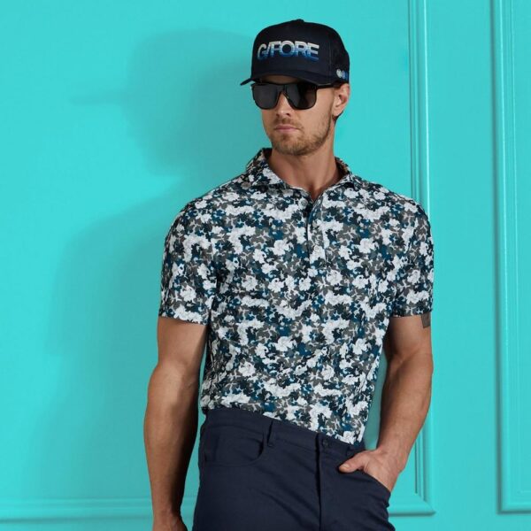G/FORE Camo Print Short Sleeve Pique Polo Shirt